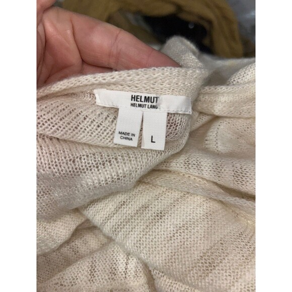 Helmut Lang Women’s Wool Alpaca Long Boyfriend Cardigan Sweater size L Elegant - Picture 6 of 8